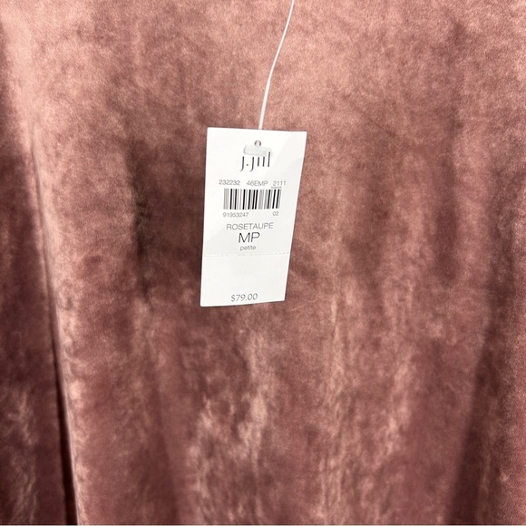 NWT Pure Jill Velvet Mock Neck Long Sleeve Mauve Top Medium - Picture 5 of 5